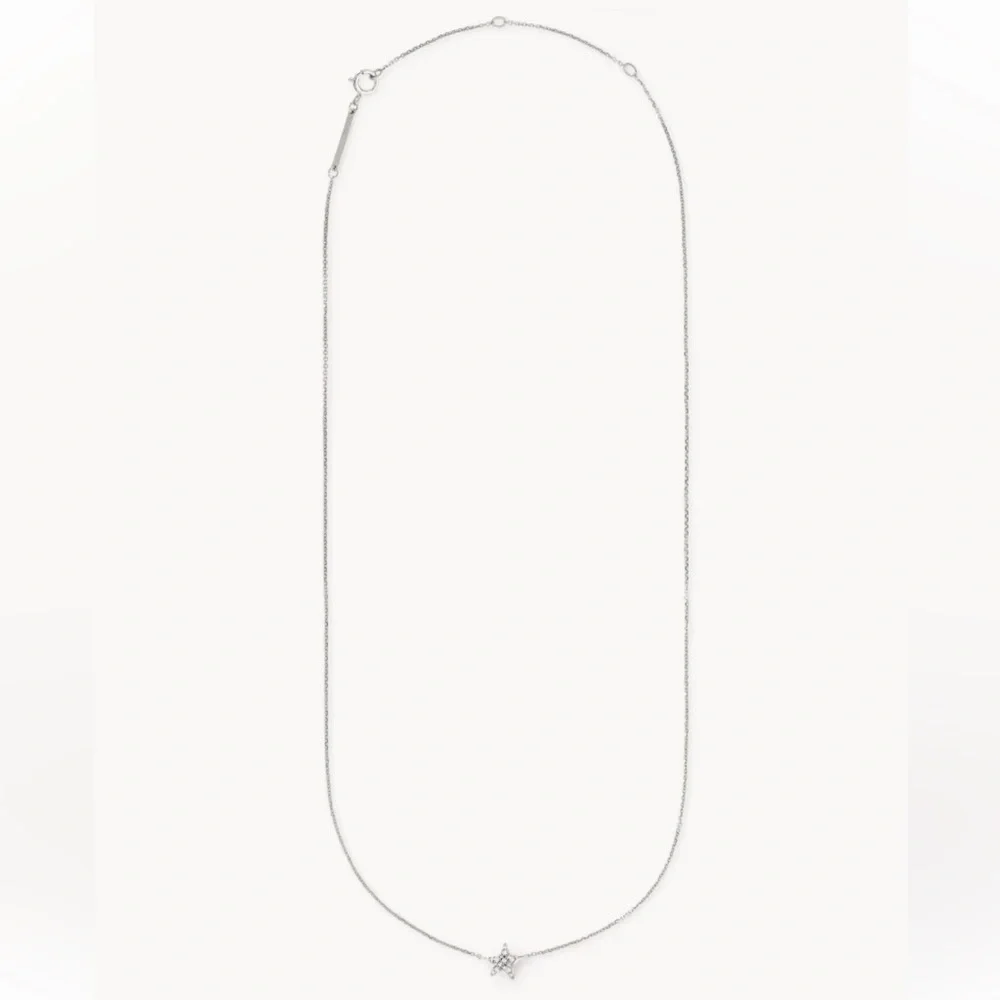 Kendra Scott Fine Jewelry Star 14k White Gold Pendant Necklace White Diamonds - Picture 3 of 3
